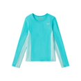 thumbnail image 1 of Speedo Girl's UV Protection Printed Splice UV Protection Swim Shirt Long Sleeve Rashguard - Scuba Blue, Size XL, 1 of 2