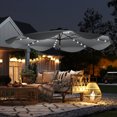 thumbnail image 2 of Outsunny Parasol de Patio Solaire avec DEL et Inclinaison, Parasol de Table, Gris Foncé, 2 of 10