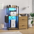 thumbnail image 2 of AKDSteel 2 Drawer File Cabinet For Letter, Legal & a4, Printer Cabinet With Led Lights And Power Strip For Home Office, 2 of 7