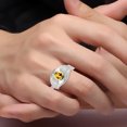 thumbnail image 3 of RYLOS Sterling Silver Ring 8X6MM Oval Gemstone & Diamond Unisex Rings Citrine November Birthstone Ring Size 13, 3 of 7