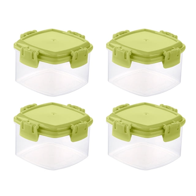 Classification de Produits de Conservation des Aliments 4 Pcs Mini Bouteilles d'Assaisonnement Carrées Bouteille d'Assaisonnement Transparente avec Couvercle Étanche pour Cuisine Pique-Nique