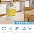thumbnail image 4 of Costway 6 Drawer Rolling Storage Cart Scrapbook Paper Office Organizer Yellow, 4 of 9