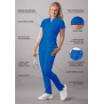 thumbnail image 3 of Adar Addition Go-Higher Scrub Set For Women - Notched V-Neck Scrub Top & Skinny Cargo Scrub Pants, 3 of 7