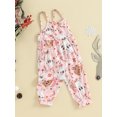 thumbnail image 3 of Gupgi Kid Girls Christmas Jumpsuits Candy Flower Print Sleeveless Strap Romper Pants, 3 of 9