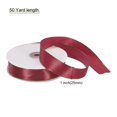 thumbnail image 2 of Unique Bargains 1 Inch 50 Yard Wide Satin Ribbon with Gold Edges Grosgrain Fabric Ribbon for Gift Wrapping, Burgundy Red, 2 of 7