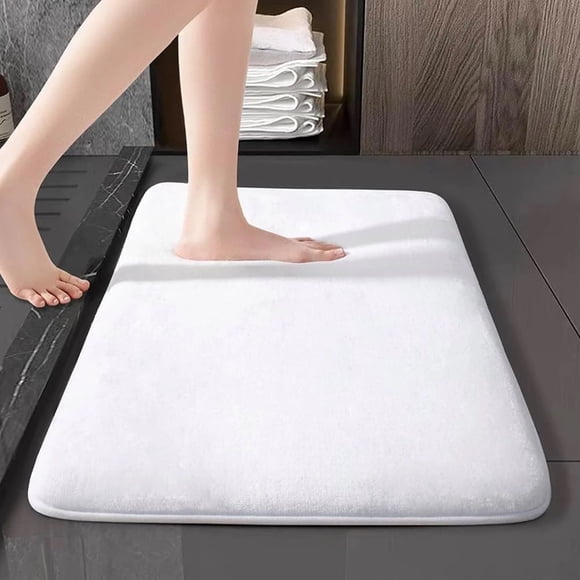 Fridja Bathroom Rug Mat, Coral Velvet Soft and Absorbent Bath Rug, Non Slip, Thick Plush Machine Washable Bath Mat for Bathroom, Shower, and Tub (19.7x31.5in, White)