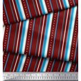 thumbnail image 3 of Soimoi Red Heavy Satin Fabric Dot & Stripe Print Sewing Fabric Yard 54 Inch Wide, 3 of 5