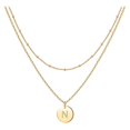 thumbnail image 1 of SIfdSeng Women's Fashion Heart Letter Necklace 26 Letters Circular Double Layer Neck Chain, 1 of 5
