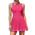 thumbnail image 1 of Charmo Robe de Tennis à Fermeture Éclair pour Femmes, Robe Polo d'Entraînement de Golf, Robe Plissée avec Shorts et Poches, 1 of 6