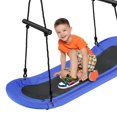 thumbnail image 1 of Costway Balançoire Soucoupe pour Arbre Surf Enfants Extérieur Plateforme Ovale Ajustable Ensemble avec Poignée Bleu, 1 of 9