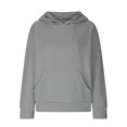 thumbnail image 4 of FAOWME Child Solid Color Hooded Silk Checked Tops Coat Grey 4-5 Years, 4 of 4