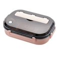thumbnail image 1 of Large Capacity Bento Box,4 Compartment Lunch Box,Portable Stainless Steel Leak Proof Cutlery Food Containers for Adults Office Worker Outdoor[Pink], 1 of 5