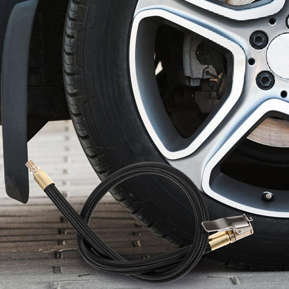 HAMPPLIES Car Inflator Extension Tube Inflator Tube with Chuck Black 1Set for Bike Riders