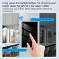 thumbnail image 3 of Smart WiFi Dimmer Switch with Touch Control, 3-Gang, App Remote & Timer Functionality, 90-250V AC, US Standard, Black - Compatible with Tuya Smart Life, Voice Control, Wireless Dimming for, 3 of 7