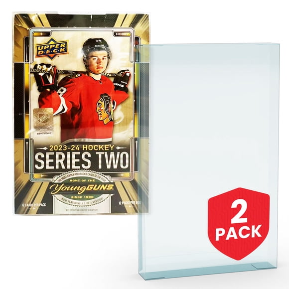 EVORETRO 2-Pack NHL Card Protectors – 0.4mm PET Display Case for Upper Deck, NBA Hoops & Panini NBA Boxed Sports Cards, Durable Storage