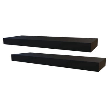 Hometrends 18 inch Black Floating Shelves - 2 PC Set