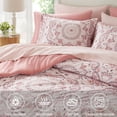 thumbnail image 4 of Regency Heights Full Size Comforter Set, 9-Piece Bed in a Bag Full, Pink Bedding Comforter Set with Comforter, Flat Sheets, Fitted Sheets with Side Pockets, 4 of 9