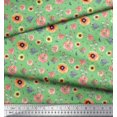 thumbnail image 3 of Soimoi Cotton Poplin Fabric Leaves,Bird & Anemone Floral Print Fabric by Yard 56 Inch Wide, 3 of 3