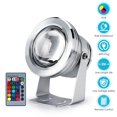 thumbnail image 4 of Keenso 10W Underwater Light LED Spotlight, 2pcs Underwater Lamp IP68 Waterproof 12V RGB LED Underwater Fountain Light Spotlight, 2M Cable Landscape Pool Pond Aquarium With Remote Control, 4 of 7