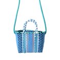 thumbnail image 4 of Handbag  Bags Woven Bag Colorful Plastic Strip Handle Small Cute Fashionable Square Bag For Summer Beach Sky Blue, 4 of 5