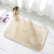 Czzoypi Microfiber Bathroom Rug Mat, Extra Thick Soft Absorbent Bath Mat, Non-Slip Shower Rug for Bathroom Floor Sink Spa, Beige