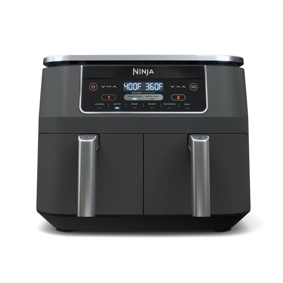 Ninja DZ201C, Foodi 6-in-1, 8-Qt. 2-Basket Air Fryer with DualZone Technology, Black, 1690W