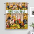 thumbnail image 3 of 3 Piece Chicken Kitchen Curtains and Valances Set for Windows Rooster Kitchen Window Curtains Over Sink Decor 27.5x36 in, 3 of 6