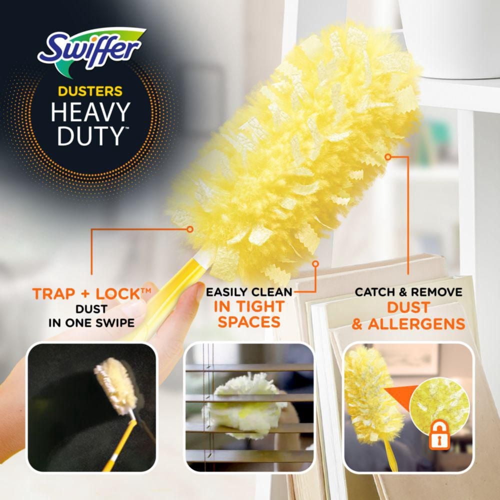 Swiffer Duster Heavy Duty 3 ft Extendable Handle Starter Kit with 2 Refills
