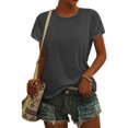 thumbnail image 3 of Hiiyo T-Shirt pour Femme à Manches Courtes, Col Ras du Cou, T-Shirt d'Été Décontracté (P-5TG), 3 of 5