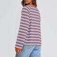 thumbnail image 5 of Womens Tops Striped Crewneck Long Sleeve Color Block Tshirts Fall Casual Loose Comfy Blouse, 5 of 5