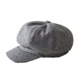 thumbnail image 1 of yingyy Peaked Caps Retro Fashion Breathable Woolen Octagonal Hats Beautiful Lines Easy Matching Sun for Visor Design Headgear Light Gray 1Set, 1 of 6