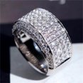 thumbnail image 2 of Kcodviy Memorial Full inlaid Memorial Ring Jewelry Men Zircon Ring Half Ring Rings for Women Pack Rings Mens Rings Pack Rings for Little Ring Packs, 2 of 2