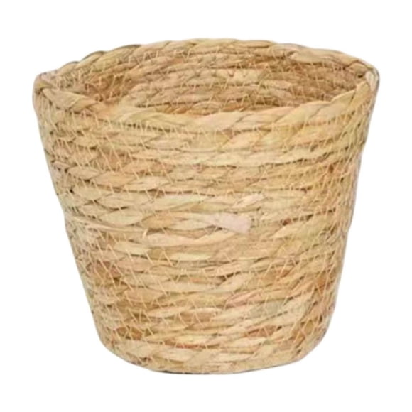 Home Textile Storage Solution for Indoor Use Handmade Woven Container with Natural Straw Material Bohemian Flowerpot Cover and Decorative Indoor Planter Rural Household Organizer