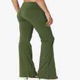 thumbnail image 4 of Pantalon de Yoga Décontracté pour Femmes Grande Taille, Basique, Taille Repliable, Confortable, en Coton Extensible, Coupe Bootcut, 4 of 7