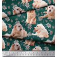 thumbnail image 2 of Soimoi Rayon Fabric Floral,Book & Golden Retriever Dog Print Fabric by The Yard 42 Inch Wide, 2 of 3