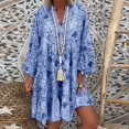 thumbnail image 2 of 2025 Robe Mini Imprimée Ample Chic Décontractée Robes pour Femmes Été Women's Quarter Ladies Été Robe Maxi Manche Robe Trois Femmes Confortable, 2 of 3