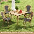 thumbnail image 2 of Gymax Outdoor French Bistro Chairs 4 PCS w/ Armrests Galvanized Metal Frame Black & White, 2 of 9