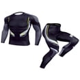 thumbnail image 1 of Men‘s Compression Base Layer 2PCS Clothes Set Athletic Fitness Quickly Dry Long Sleeve Tights T-Shirt Leggings, 1 of 8