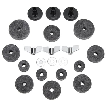 Cymbal Replacement Accessories, Hi Hat Cup Felt Protect Well Height Positioning With Sleeves Base Wing Nuts Washer For Drum Kits Black,Grey