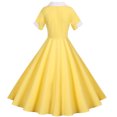 thumbnail image 3 of CEHVOM Robe d'Été 2024 pour Femmes, Robes Vintage Évasées pour Femmes Rétro Années 1950 60, Robes Vintage Évasées à Col en V et Col Cape, 3 of 7