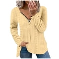 thumbnail image 1 of Timegard Hauts Grande Taille pour Femmes Col en V Fermeture Éclair Œillet Manches Longues Blouse Tunique Décontractée Habillée, 1 of 6