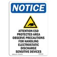 thumbnail image 1 of SignMission OS-NS-A-710-V-10201 Panneau d'Avis OSHA 7 x 10 Po - Attention ESD Protégé, 1 of 1