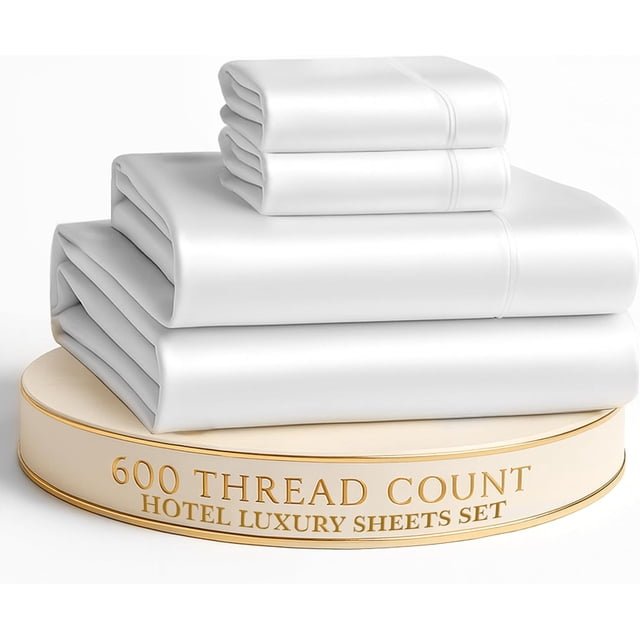 Softest Cotton Sheets Double Sheet Set Pc Set Thread Count Sateen Bedding Deep Pocket Sheets Cooling Sheets Double Size Sheets Breathable Bed Set ()