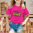thumbnail image 2 of LUOGENLI T-Shirt pour Filles Enfants École Rentrée des Classes Imprimé Décontracté Manches Courtes Haut T-Shirt Maxi Hauts Ensembles Filles Tenue 2 Pcs Boho 8-9 Ans, 2 of 7