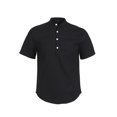 thumbnail image 1 of Honganda Men Short Sleeve Shirts Solid Band Collar Button Summer T-shirt, 1 of 6