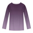 thumbnail image 5 of SROBPTY Longues Chandails à Manches pour Femmes, T-Shirt à Manches Longues à Col Rond avec Imprimé Automnal pour Femmes, Blanc, G, 5 of 5