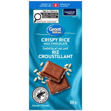 Barre de riz croustillant au chocolat au lait de Great Value