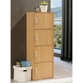 thumbnail image 2 of Hodedah Armoire de Rangement Polyvalente Fermée à 4 Portes pour la Maison Ou le Bureau, Beech, 2 of 5