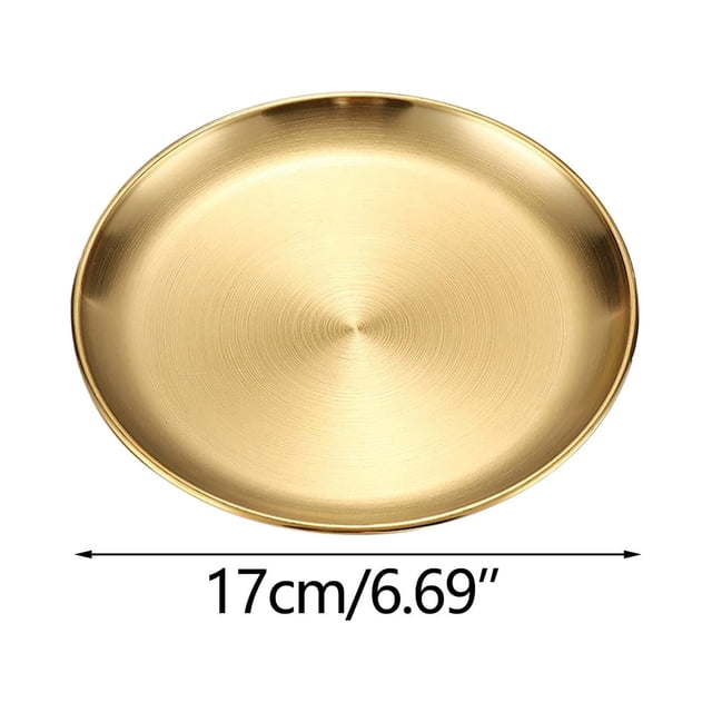 Assiette en Acier Inoxydable 10 Po Ronde Épaissie Disque de Barbecue Gâteau Dessert Occidental Assiette de Service