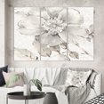 thumbnail image 1 of Designart - Indigold Grey Peonies II - Toile Enveloppée de Galerie de Ferme, 1 of 2